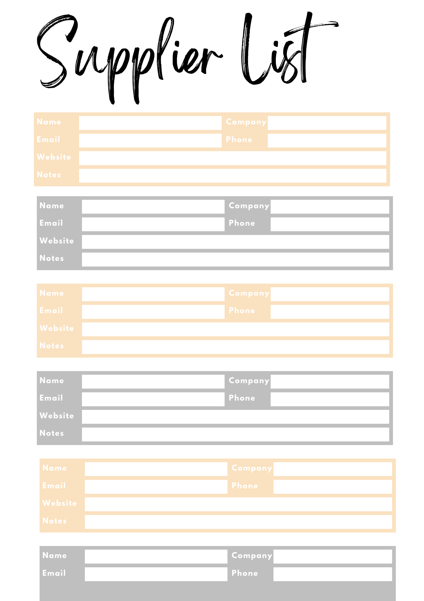 Free Product Planner