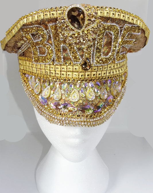 Gold Holographic Bridal Hen Festival Hat For The Bride
