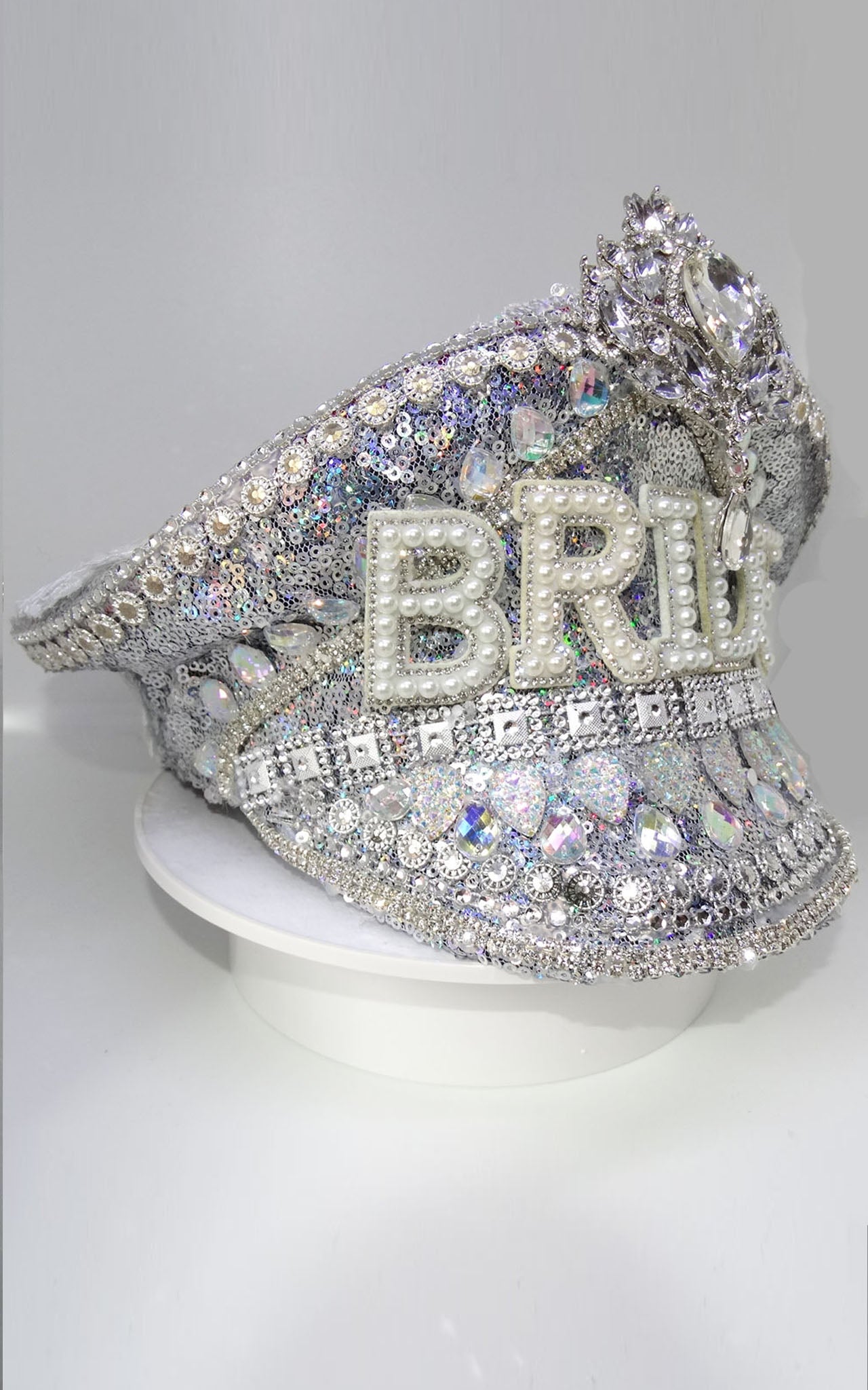Silver Holographic Bridal Hen Festival Hat For The Bride