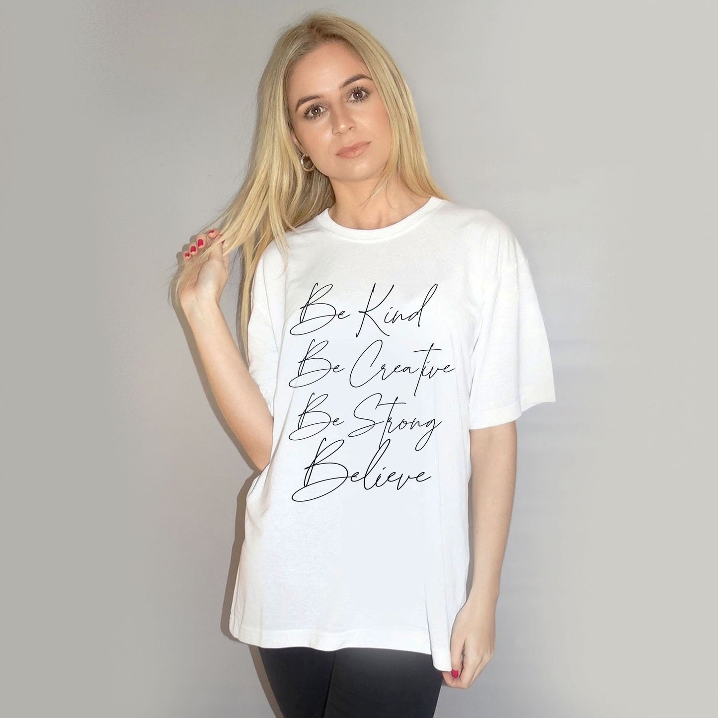 Be Quotes Tshirt In White
