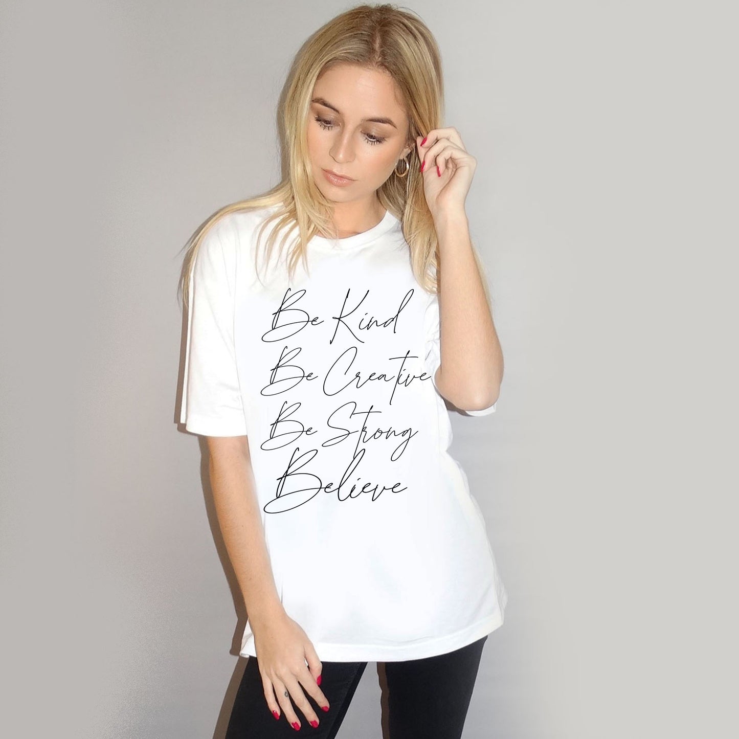 Be Quotes Tshirt In White