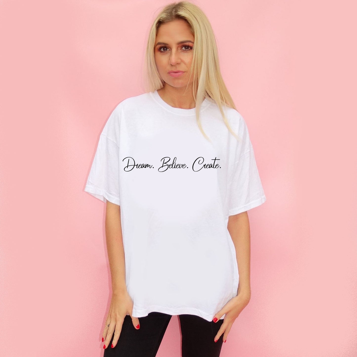 Dream Believe Create Tshirt In White