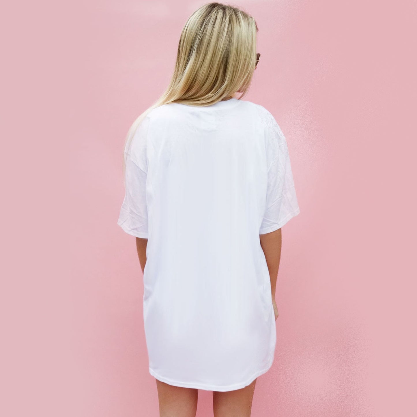 Multi Colour Animal Lip Print Oversize Tshirt In White