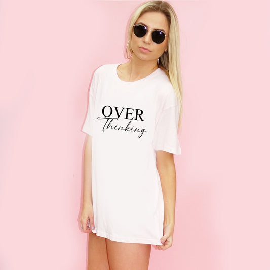 Overthinking Graphic Tee In White