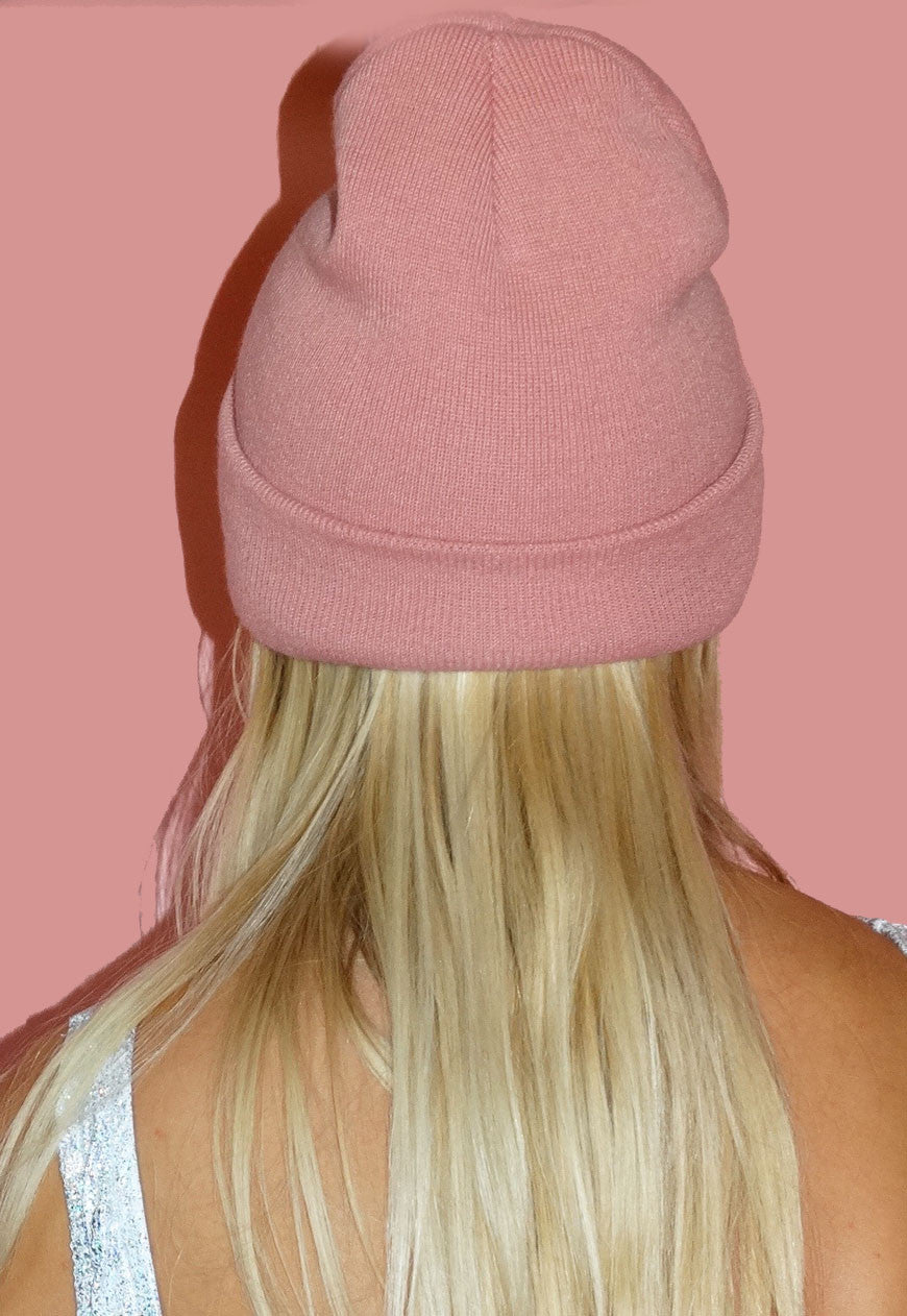 Pink Drip Lip Beanie Hat