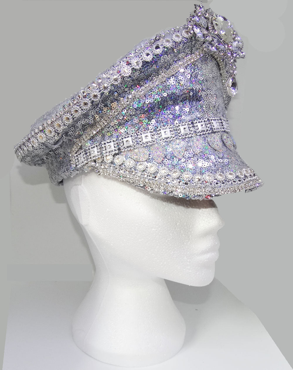 Personalised Silver Holographic Bridal Hen Festival Hat