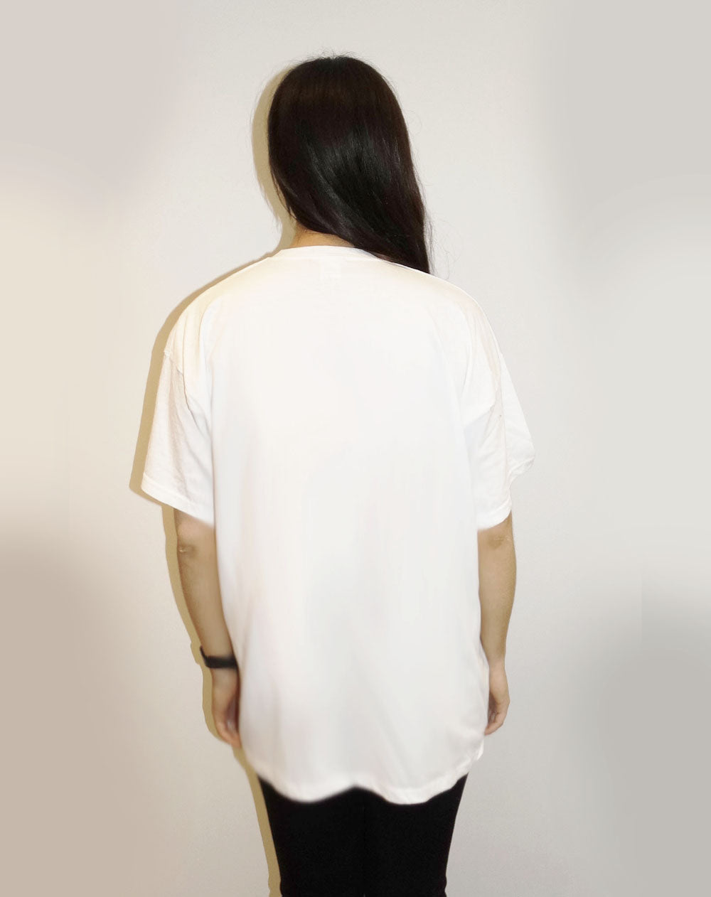 White Oversize T Shirt With Blue And Pink Leopard Lip Print